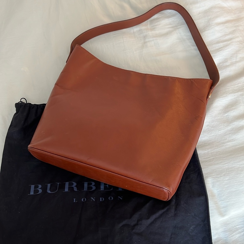 Burberry brown leather bucket bag